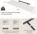 36 inch Floating Shelves Wall Shelves for Office with Invisible Brackets, 8 inch Deep Shelves for Bathroom, Living Room, Kitchen, Office, 36x7.9 inch deep Set of 2, White by CozyNest Decor