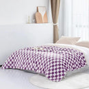 LOMAO Throw Blankets Flannel Blanket with Checkerboard Grid Pattern Soft Throw Blanket for Couch, Bed, Sofa Luxurious Warm and Cozy for All Seasons (Purple, 60"x80") by CozyNest Decor