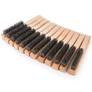 Elsjoy 12 Pack Wire Brush with Wooden Handle, 10 Inch Stainless Steel Wire Scratch Brush Wire Cleaning Brush Set for Removing Rust, Paint, Welding Slag by CozyNest Decor