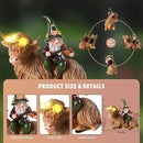 Solar Highland Cow Figurines for Garden with Gnome Playing The Violin 6.7" Resin Garden Gnomes Outdoor Patio Yard Lawn Porch Decor Birthday Housewarming Gifts for Women Mom Grandma Wife Sister Friend by CozyNest Decor