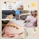 9 Pcs Pregnancy Announcement Set Pregnancy Reveal Ideas Felt Letter Board Baby Bodysuit Baby Booties Photo Frame Bear Plush Baby Wood Blocks for Coming Soon Baby Announcement (White,Bright) by TinyTreasures Baby Boutique