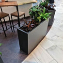 Galvanized Steel Metallic Heavy Planter for Outdoor Plants Metal Outdoor Planter Spliced Flower Box with Partitions for Outside,Indoor,Garden (Black, 24 * 12 * 24) by CozyNest Decor