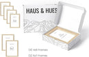 HAUS AND HUES Natural Oak Wood Gallery Wall Tabletop Frames Made with Real American Oak and Shatter-free Plexiglass - Set of 6 (Four 4x6, Two 5x7, Framed Beige) by CozyNest Decor