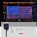 MUYUN American Flag Lights Solar Powered&Plug-in, 420LED Flag Net Light with Remote, 8 Modes Fairy String Light for Christmas Decorations Party Home Decor July 4th Independence Day by GreenHaven Gardens