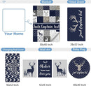 Personalized Baby Bedding Set, 5 Pcs Custom Name Crib Bedding Set, Double Layer Blue Nursery Bedding Set for Baby Boys, Woodland Deer Baby Crib Set, Gifts for Toddlers Infants New Parents by TinyTreasures Baby Boutique