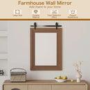 ALBAD Farmhouse Wood Framed Wall Mirror, Natural Wood and Framed Wall Mounted Bathroom Vanity Mirror for Farmhouse Decor, Vertical or Horizontal Hanging by CozyNest Decor