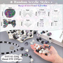 Assorted 170-230PCS Black Acrylic Beads for Bracelet Making, Flower Bow Butterfly Candy GummyBear Aesthetic Bracelet Charms,Cute Beads for Jewelry Making DIY Necklace Keychain Phone Charm by TinyTreasures Baby Boutique