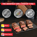 T-Fal OptiGrill Stainless Steel Electric Grill 4 Servings 6 Automatic Cooking Modes, Intelligent grilling rare to well-done 1800 Watts Nonstick Removable Plates, Dishwasher Safe, Indoor, Silver by GreenHaven Gardens