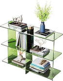Acrylic Bookshelf, Small 3 Tier Open Bookcase for Small Spaces,Sofa Table, Hallway Entry Table for Home Living Room (Green, 39.4'' x 11.8'' x 31.5'') by CozyNest Decor