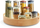 12in Bamboo Lazy Susan Organizer for Countertop and Cabinet with Large and Stable Chassis,Round Rotating Bamboo Tray for Station Organizer,for Kitchen Bathroom Laundry Room (12in) by CozyNest Decor