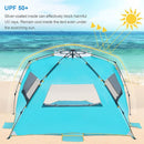 WolfWise 6-7 Person Easy Up Beach Tent UPF 50+ Portable Instant Sun Shelter Canopy Umbrella with Extended Zippered Porch, Blue by TinyTreasures Baby Boutique