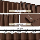 Joydeco 72 Inch Blackout Curtains for Bedroom, Thermal Insulated Black Out Curtains, Room Darkening Drapes for Living Room Window Rod Pocket Back Tab (W52 x L72 Inch, Brown) by TinyTreasures Baby Boutique