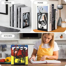 Metal Book Ends 1 Pair for Heavy Books & Shelves - Black Home Decorative Book Shelf Holder Gifts by CozyNest Decor
