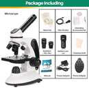 BNISE Microscope kit for Kids Adults Students, 40X-2000X Magnification, Prepared Slides Kit, Dual LED Illumination, All Glass Optics, and Cordless Capability for Children Beginner by TinyTreasures Baby Boutique