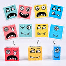 Wooden Face Changing Magic Cube Building Blocks Game Matching Expression Puzzle Toy Board Games for Family Night, Match Puzzles Geometric Educational Toys for Kids and Adults by TinyTreasures Baby Boutique