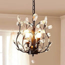 Ganeed Vintage K9 Clear Crystal Chandeliers,Ceiling Lighting,Pendant Lighting Flush Mounted Fixture with 3 Light for Living Room Dinning Room Restaurant Porch Hallway (Black) by CozyNest Decor