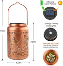 Hummingbird Solar Lanterns Outdoor Waterproof Hanging Solar Lights Metal Decorative LED Lanterns Outside Decor for Garden,Yard,Patio,Lawn Christmas Gifts for Women Mom by GreenHaven Gardens