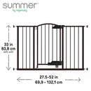 Ingenuity Easy Open Baby Gate & Dog Gate, Hands-Free Open Patent-Pending Foot Pedal, 27.5"-52" Wide, 28" Tall, Hardware or Pressure Mounted, Install in Doorway, Bottom of Stairs, or Wall - Espresso by TinyTreasures Baby Boutique