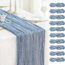 Sioloc 10 Pack Dusty Blue Cheesecloth Table Runner Fall Autumn Decor for Home 10ft Table Cloth for Tea Wedding Birthday Party Baby Bridal Shower Halloween Thanksgiving by CozyNest Decor