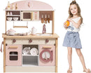 ROBOTIME Wooden Play Kitchen Set, Pretend Play Kitchen Set for Kids with Realistic Design, Kids & Toddlers Kitchen Playset with Dishwasher, Toy Kitchen Set for Boys and Girls Ages 3+ (Pink) by TinyTreasures Baby Boutique