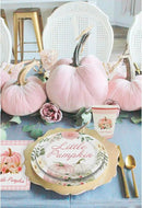 Aukolass Pumpkin Party Supplies Tableware Set - Fall Theme Party Decorations Including Plates, Napkins and Cups for Pumpkin Birthday and Baby Shower Party, Serves 24 Guests (pink) by CozyNest Decor