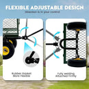 Steel Garden Cart, 2-in-1 Heavy Duty Utility Wagon 900 LBS Capacity Carts with Removable Mesh Sides to Convert into Flatbed, 240° U-Turn 10" Pneumatic Tires Garden Wagon for Lawn Camping Farm Yard by GreenHaven Gardens