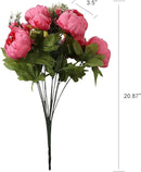 Duovlo Springs Flowers Artificial Silk Peony Bouquets Wedding Home Decoration,Pack of 1 (Spring Pink) by CozyNest Decor