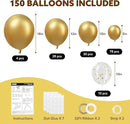 JOYIN 150 Pcs Metallic Gold Balloons, Different Sizes 18 12 10 5 Inch Gold Latex Balloon Arch Kit with Instruction for Birthday Decoration Party Graduation Wedding Holiday by TinyTreasures Baby Boutique