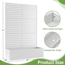 Trellis for Climbing Plants Outdoor，Mental Garden Bed with Drainage Holes Outdoor Privacy Screen Design Tall planters for herb Flower Vegetables 73"x47"x16", White-Louvered by GreenHaven Gardens