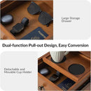 HULALA HOME End Table with Drawer Set of, Modern End Table with USB Ports and Outlets, Wooden Side Table with Storage-Acorn by CozyNest Decor