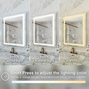 WELLFOR LED Bathroom Vanity Mirror 28 x 36 Inch, Lighted Anti-Fog Dimmable Mirror, IP44 Waterproof Wall Mounted Makeup Mirror, Packed with US Standard Plug and Touch Switch, (Horizontal/Vertical) by CozyNest Decor