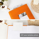 RECUTMS 4x6 Pictures Photo Album Leather Cover Photo Book Holds 300 Photos with Front Window,Photo Book with Writing Space to Share Photos Family Friends (Orange) by TinyTreasures Baby Boutique