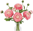 IPOPU 4PCS Real Touch Hot Pink Ranunculus Artificial Flowers Faux Ranunculus Flowers for Vase Real Look Silk Peonies Fake Peony Flowers for Home Indoor Wedding Centerpieces for Table Decor (Rose Red) by CozyNest Decor