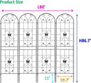 4 Pack Metal Garden Trellis 86.7" Black Fence Rustproof Garden Trellis for Climbing Plants Support Roses Flower Outdoor Lawn, Black by GreenHaven Gardens