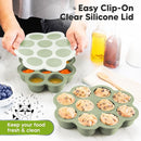 KeaBabies Silicone Food Freezer Trays with Lid, 2oz x 10 Pods Baby Food Storage Containers, Easy Puree Meal Prep, Breast Milk Silicone Freezer Molds, Dishwasher, Microwave Safe, BPA-Free (Sage) by TinyTreasures Baby Boutique