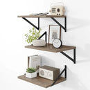 Heimlove Deep Floating Shelves for Wall, 12 Inch Deep Floating Shelves Set of 3, 16W x 12D Wood Wall Shelves, Wide Wood Shelves with Metal Bracket for Living Room, Kitchen, Office, Bedroom - Grey by CozyNest Decor