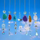7 PCS Crystal Suncatcher, Hanging Suncatchers with Crystals Light, Sun Catchers Indoor Window Catcher with Prism Pendants Agate Slices,Tree of Life Crystal Suncatchers Indoor Outdoor Home Garden Decor by GreenHaven Gardens