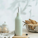 famiware Jupiter 16oz Ceramic Olive Oil Dispenser Bottle, 1 Piece Oil Dispenser for Kitchen with Stainless Steel Pourers, Suitable for Storage Vinegar, Soy Sauce, Coffee Syrup, Light Green by CozyNest Decor