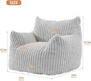 Giant Bean Bag Chairs for Adults with Filling Plush Fluffy Bean Bag Chairs for Teens with Armrests Comfy BeanBag Lazy Couch Sofa Chair for Bedroom Living Room Reading by CozyNest Decor