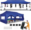 COBIZI 10x30 Pop up Canopy Tent 10x30 Canopy with Sidewalls, Heavy Duty Party Tent Tents for Parties, Foldable UPF 50+ Waterproof Commercial Easy up Canopy with Roller Bag, Navy Blue(Windproof) by GreenHaven Gardens