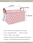 Rectangular Fabric Storage Box, Decorative Basket and Finishing Basket with Handle are Used for The Storage of Clothes, Books and Sundries(Pink Triangle) 1 by TinyTreasures Baby Boutique