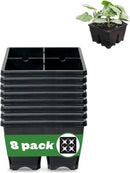 Epic Gardening Reusable Seed Starter Tray - 4 Cell 3"/8 Seedling Starter Trays - Easy Watering, Indoor Greenhouse, Plant Starter, Gardener-Friendly for Seedlings | UV-Treated & BPA-Free - Black by GreenHaven Gardens