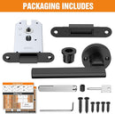 Magnetic Auto-Lock Invisible Door Lock - Single-Sided Hidden Design, Hidden Handle & Mini Keyhole, Aluminum Alloy for Bookshelf Doors/Invisible Doors/Secret Rooms (1, Black) by TinyTreasures Baby Boutique