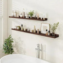 Floating Picture Ledge Shelves 48 Inch Solid Oak Wood Set of 2, Rustic Wall Storage Shelves with Lip, Kids Bookshelf, Photo & Picture Ledge Shelves for Bedroom, Living Room, Kitchen by CozyNest Decor