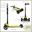 Besrey Kick Scooter for Kids Ages 3-10, 3-Wheel Folding Scooter with Adjustable Height, LED Light Wheels, Extra Wide Deck for Outdoor Activities by TinyTreasures Baby Boutique