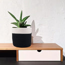 6.5 inch Planter Baskets for Indoor Planters Cotton Rope Flower Plant Pots Cover,Woven Storage Baskets for Crafts,Organization Modern Home Decor H6 3/4" x W6 1/2" Black&White by CozyNest Decor