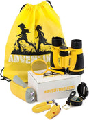 Adventure Kidz Outdoor Exploration Kit, Children’s Binoculars, Flashlight, Compass, Fox Whistle, Magnifying Glass, Backpack. Great Gift Set for STEM, Pretend Play, Ages 3+ Boys Girls by TinyTreasures Baby Boutique