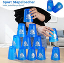 yeesport 24 Pcs Sport Stacking Cups, Sport Training Game for Challenge Competition, Plastic Stacking Cups, Classic Family Game for Kids and Adults, Blue+Green by TinyTreasures Baby Boutique