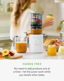 Nama J3 Compact Cold Press Juicer – Space Saving & Self Feeding for Hands-Free Operation – Lightweight, Portable Zero Waste Slow Masticating Juicer – Easy Cleanup & Assembly - White by CozyNest Decor