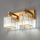 Modern Bathroom Vanity Light 2-Lights Gold Crystal Bathroom Wall Light Vanity Light Fixtures，12.59-inch Modern Minimalist Design by CozyNest Decor